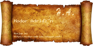 Hodor Adrián névjegykártya